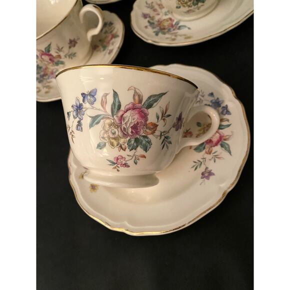 Set of 6 Edwin Knowles Winslow Teacups & Saucers - 1950s - Picture 5 of 9